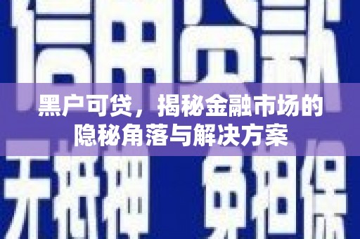 溧水黑户可贷，揭秘金融市场的隐秘角落与解决方案