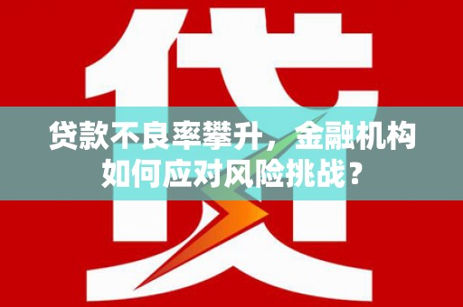溧水贷款不良率攀升，金融机构如何应对风险挑战？