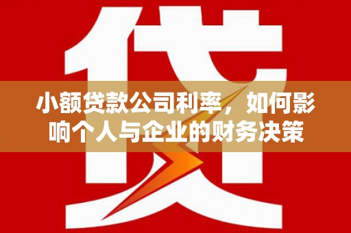 溧水小额贷款公司利率，如何影响个人与企业的财务决策