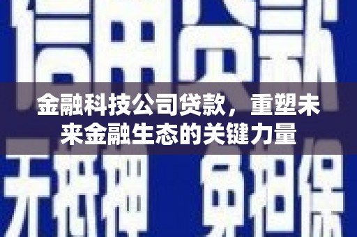 溧水金融科技公司贷款，重塑未来金融生态的关键力量