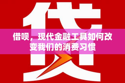 溧水借呗，现代金融工具如何改变我们的消费习惯