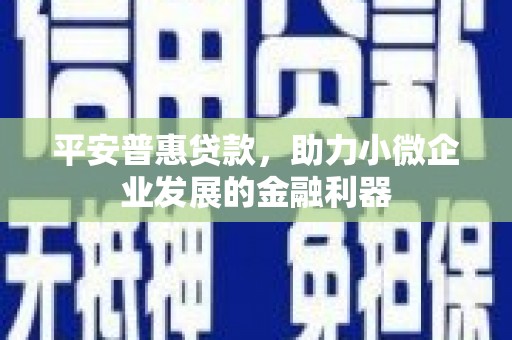 溧水平安普惠贷款，助力小微企业发展的金融利器